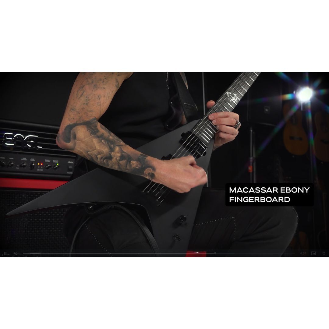 ESP LTD HEX-6 Nergal Signature Electric Guitar in Black Satin