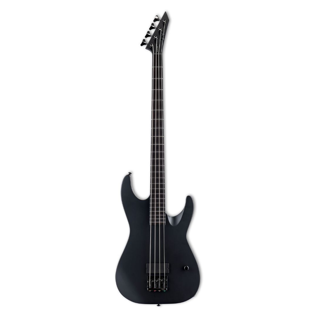 ESP LTD M-4 Black Metal Electric Bass Guitar in Black Satin