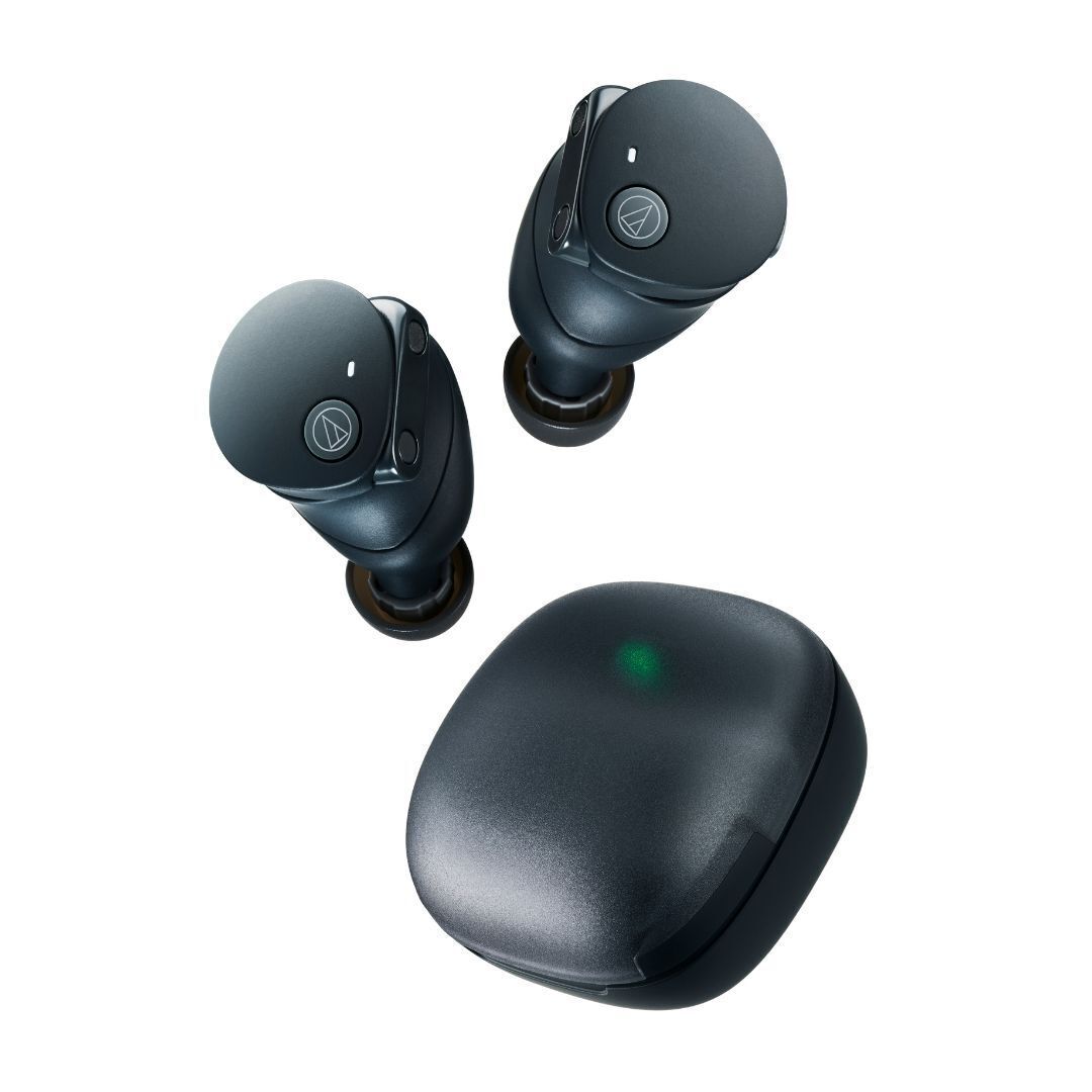 Audio-Technica ATH CKS50TW2 Water Resistant Dustproof Black Wireless Earbuds