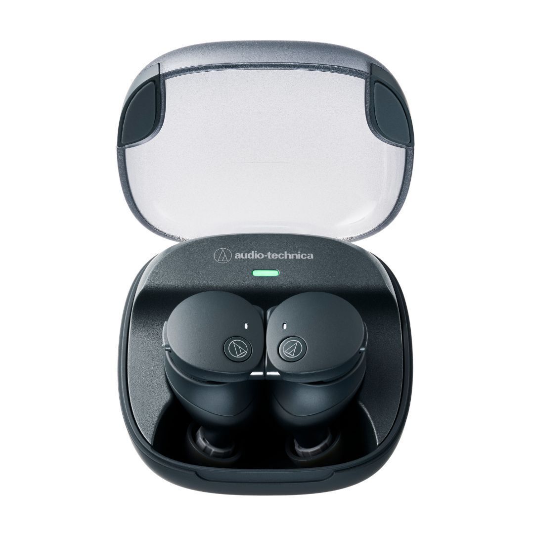 Audio-Technica ATH CKS50TW2 Water Resistant Dustproof Black Wireless Earbuds