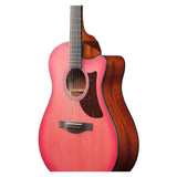 Ibanez AAM50CE Coral Red Burst Open Pore Top, Natural Open Pore Back Guitar