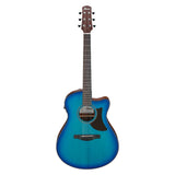 Ibanez AAM50CE Sapphire Blue Burst Open Pore Top, Natural Open Pore Back Guitar