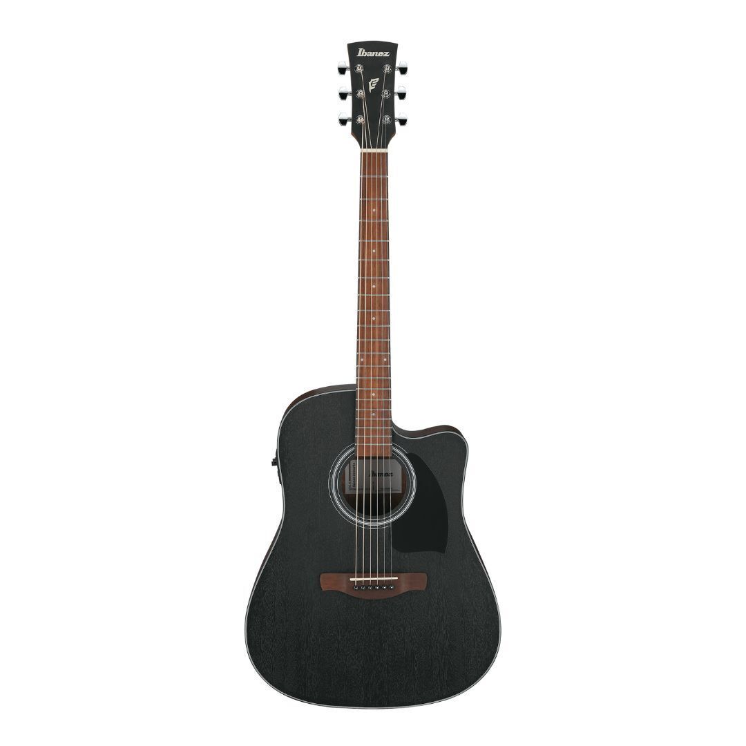 Ibanez PF54CE Weathered Black Open Pore Top, Open Pore Natural Back Guitar