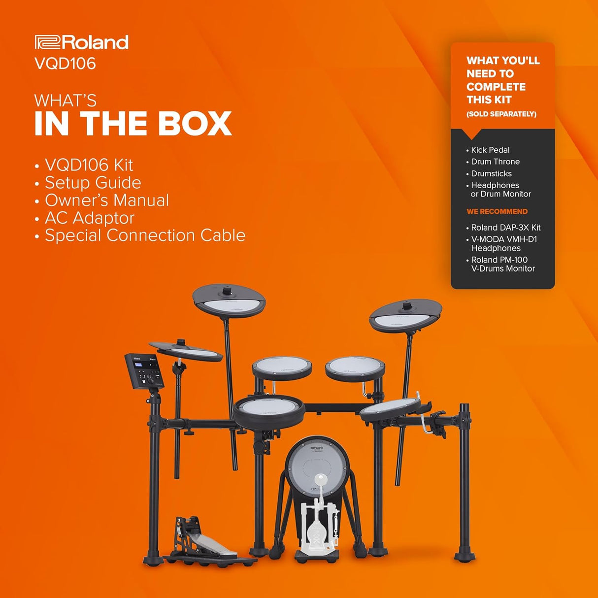 Roland VQD106 VQD Full Drum Kit with TD-07 Sound Module