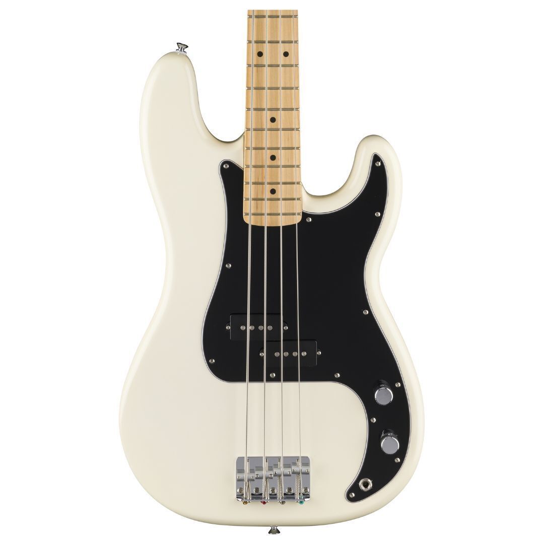 Fender Standard Precision Bass, Maple Fingerboard, Black Pickguard,Olympic White