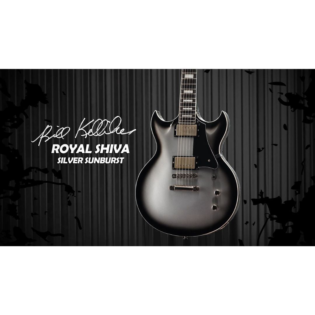 ESP LTD Bill Kelliher Royal Shiva, Silver Sunburst with Case (Open Box)