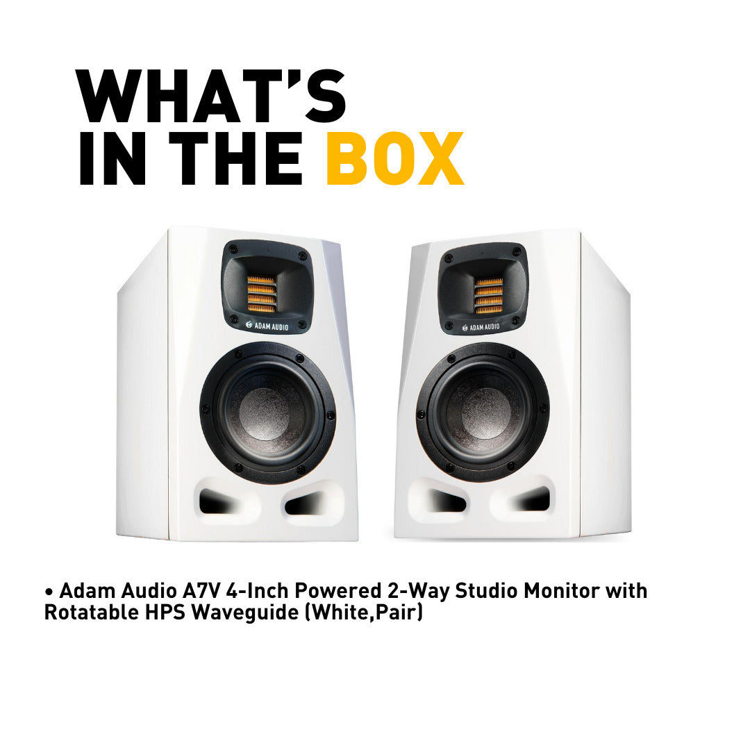 ADAM Audio A4V Powered Two-Way Studio Monitor White, Pair