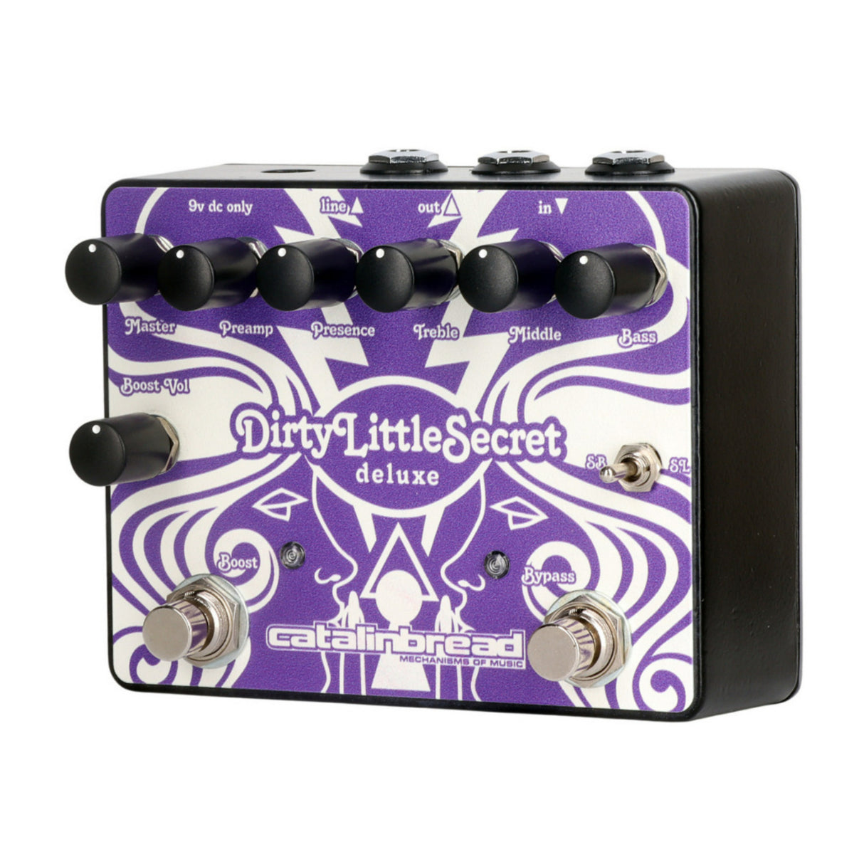 atalinbread Dirty Little Secret Deluxe Overdrive Purple Pedal with Boost Control