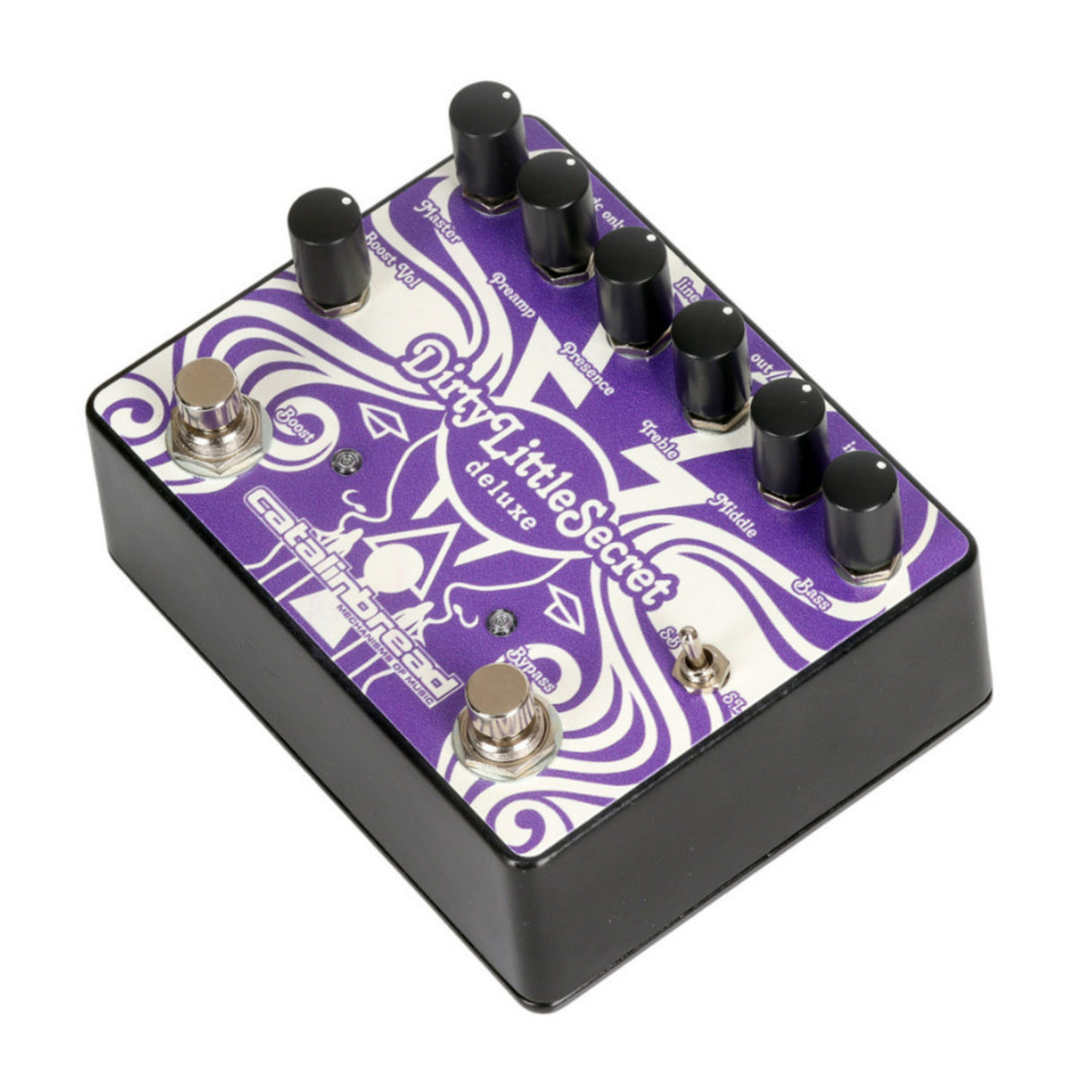 atalinbread Dirty Little Secret Deluxe Overdrive Purple Pedal with Boost Control