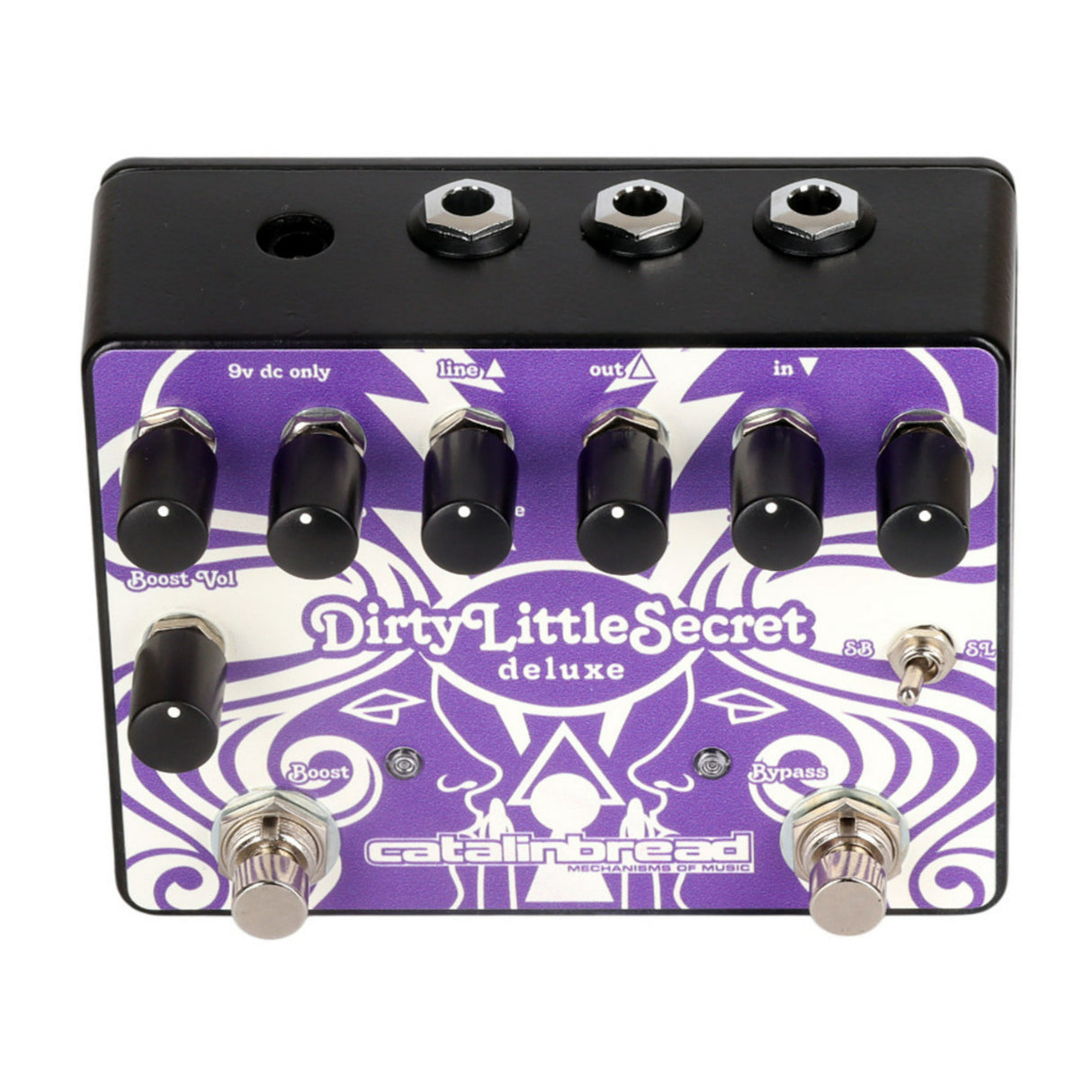 atalinbread Dirty Little Secret Deluxe Overdrive Purple Pedal with Boost Control