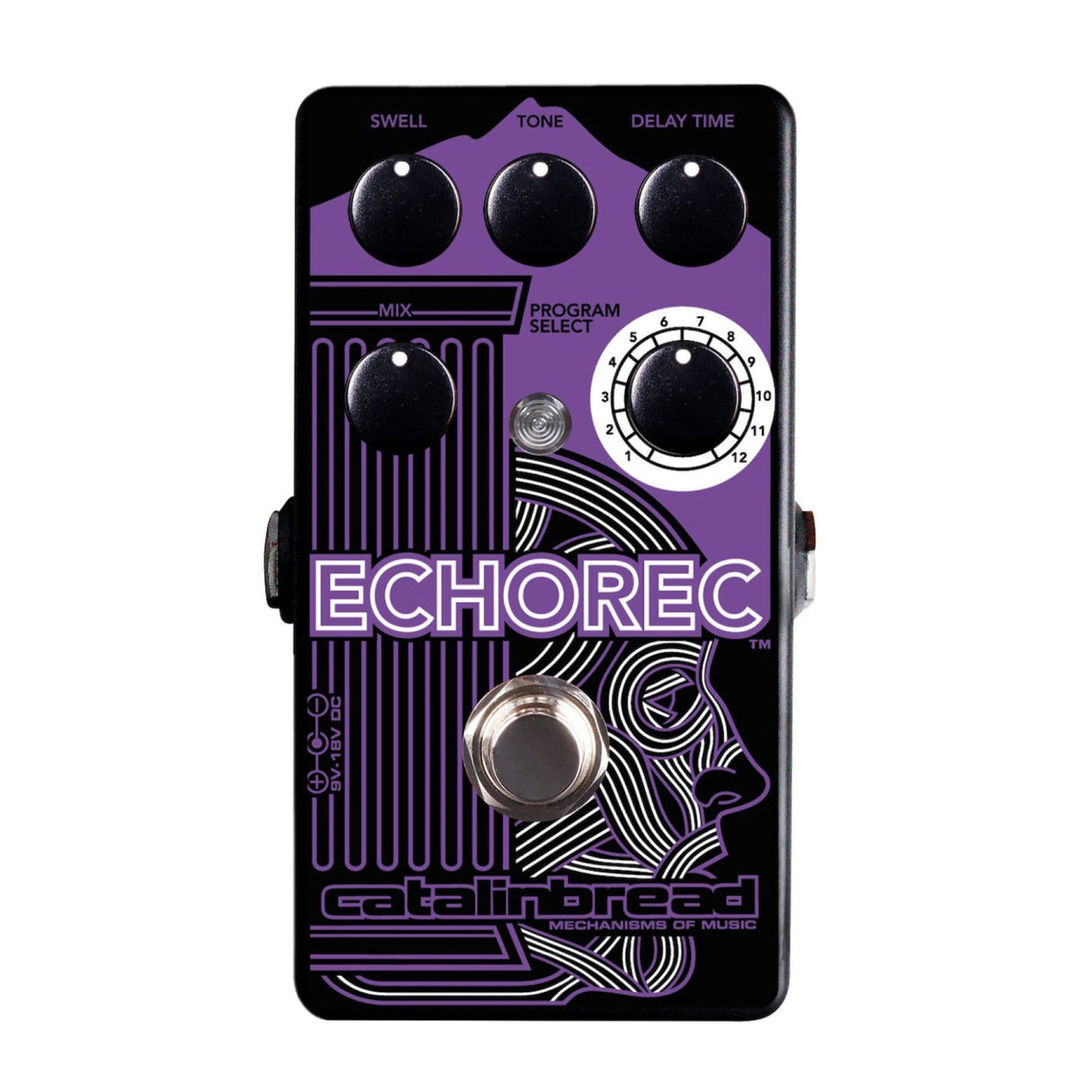 Catalinbread ECHOREC Multi Head Delay Purple Guitar Effects Pedal (Open Box)