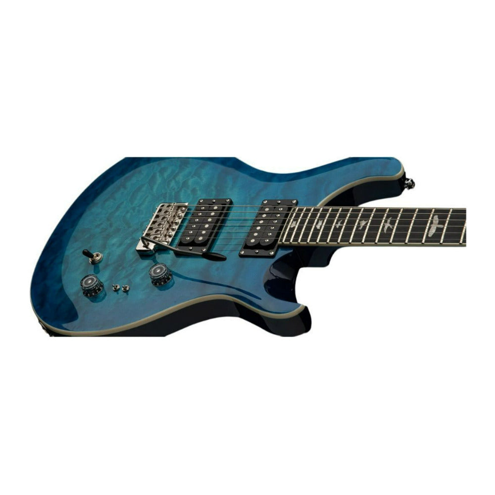 PRS SE 24 8 Custom Quilt Top 6 String Right Handed Lake Blue Electric Guitar