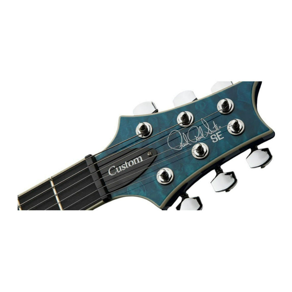 PRS SE 24 8 Custom Quilt Top 6 String Right Handed Lake Blue Electric Guitar