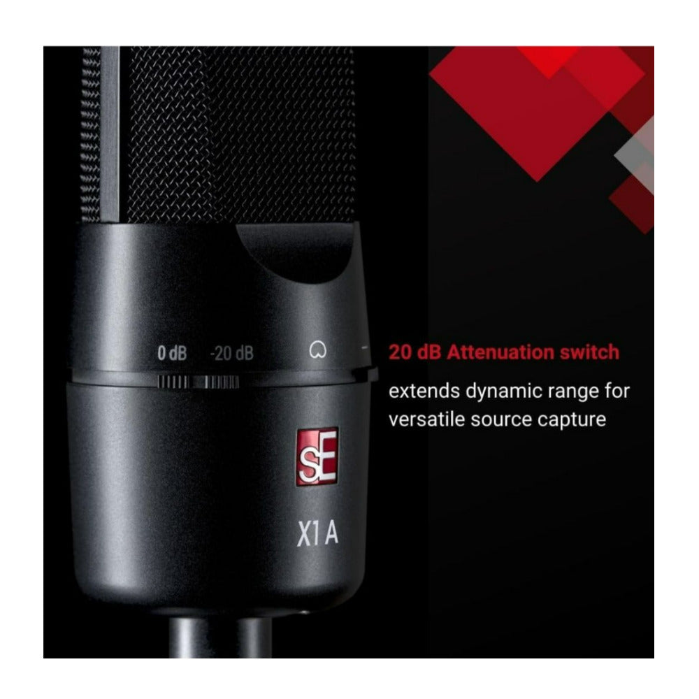 SE Electronics X1 A Black Condenser Microphone with Cardioid Polar Pattern