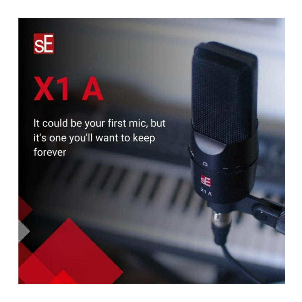 SE Electronics X1 A Black Condenser Microphone with Cardioid Polar Pattern