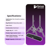 Focus Pro Audio All-Aluminum Speaker Stand Pack