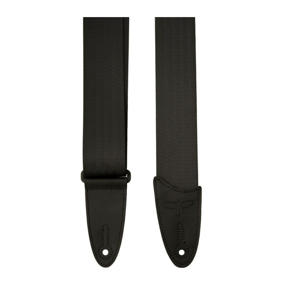 PRS 2 Inch Black Nylon Seatbelt Strap with Leather Ends