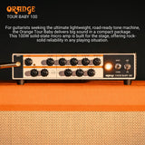 Orange Tour Baby 100 Portable 2 Channel Guitar White Amplifier Head Bundle