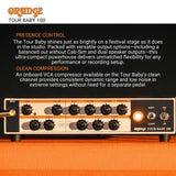 Orange Tour Baby 100 Portable 2 Channel Guitar White Amplifier Head Bundle