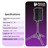 Focus Pro Audio All-Aluminum Speaker Stand