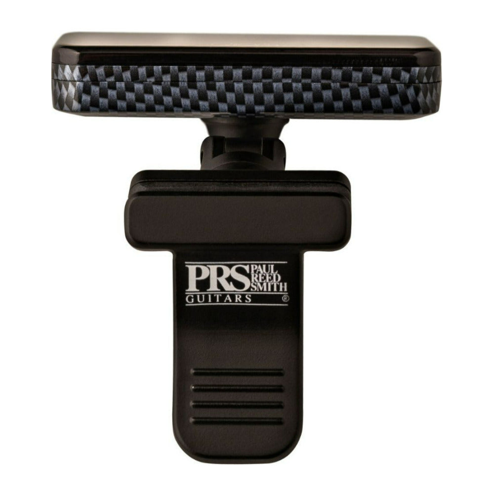 PRS USB Rechargeable Clip On Black Headstock Tuner with No Slip Rubber Clip