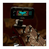PRS USB Rechargeable Clip On Black Headstock Tuner with No Slip Rubber Clip