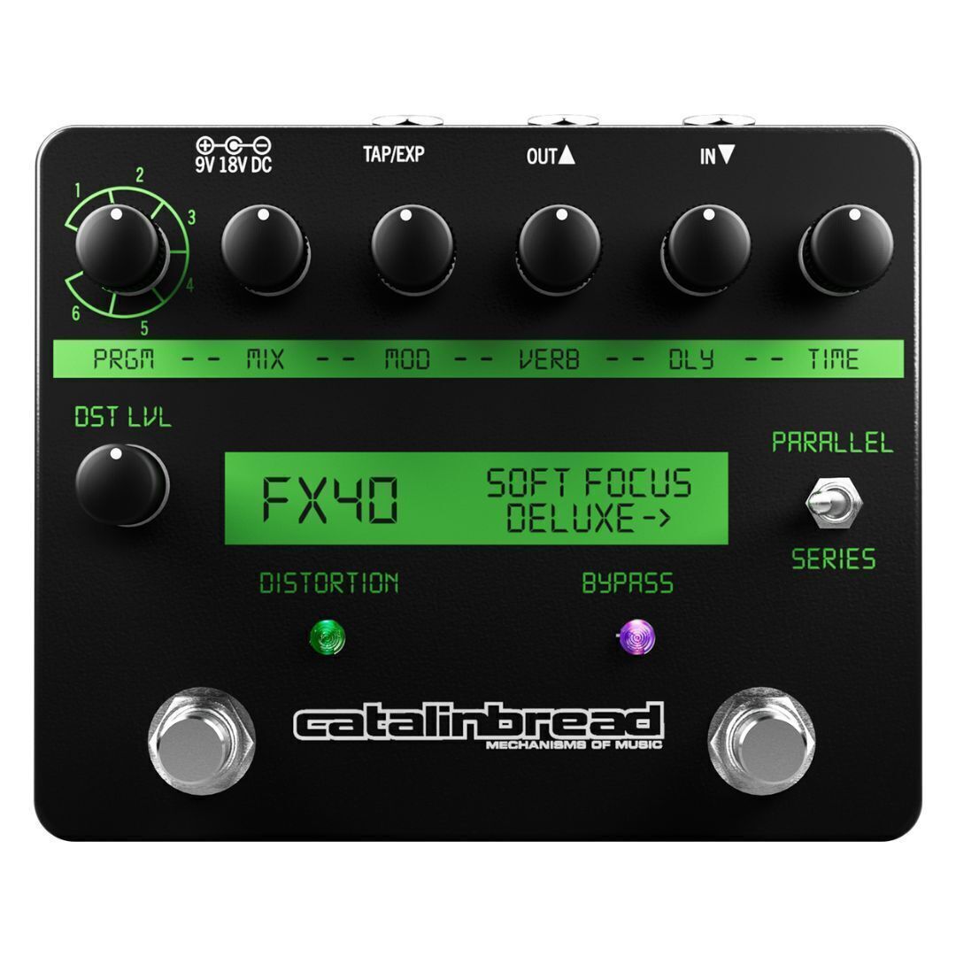Catalinbread Soft Focus Deluxe Multi Effects Reverb Guitar Black Pedal Bundle