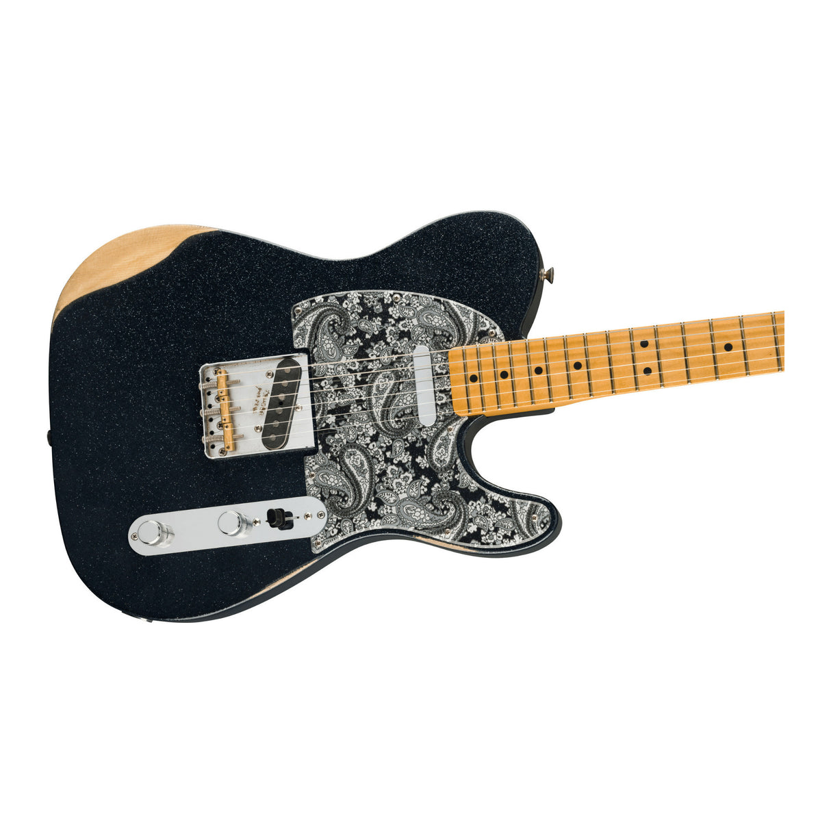 Fender Brad Paisley Road Worn Black Sparkle Telecaster 6 String Guitar