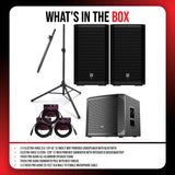 Electro Voice ZLX 12P G2 12 Inch 2 Pack Powered Loudspeaker and Subwoofer Bundle (Open Box)