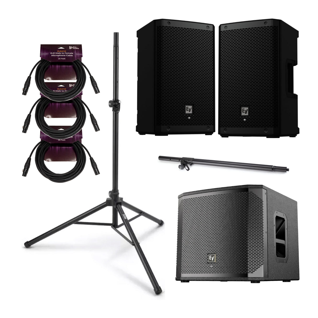 Electro Voice ZLX 8P G2 8 Inch Black 2 Pack Powered Loudspeaker Bundle