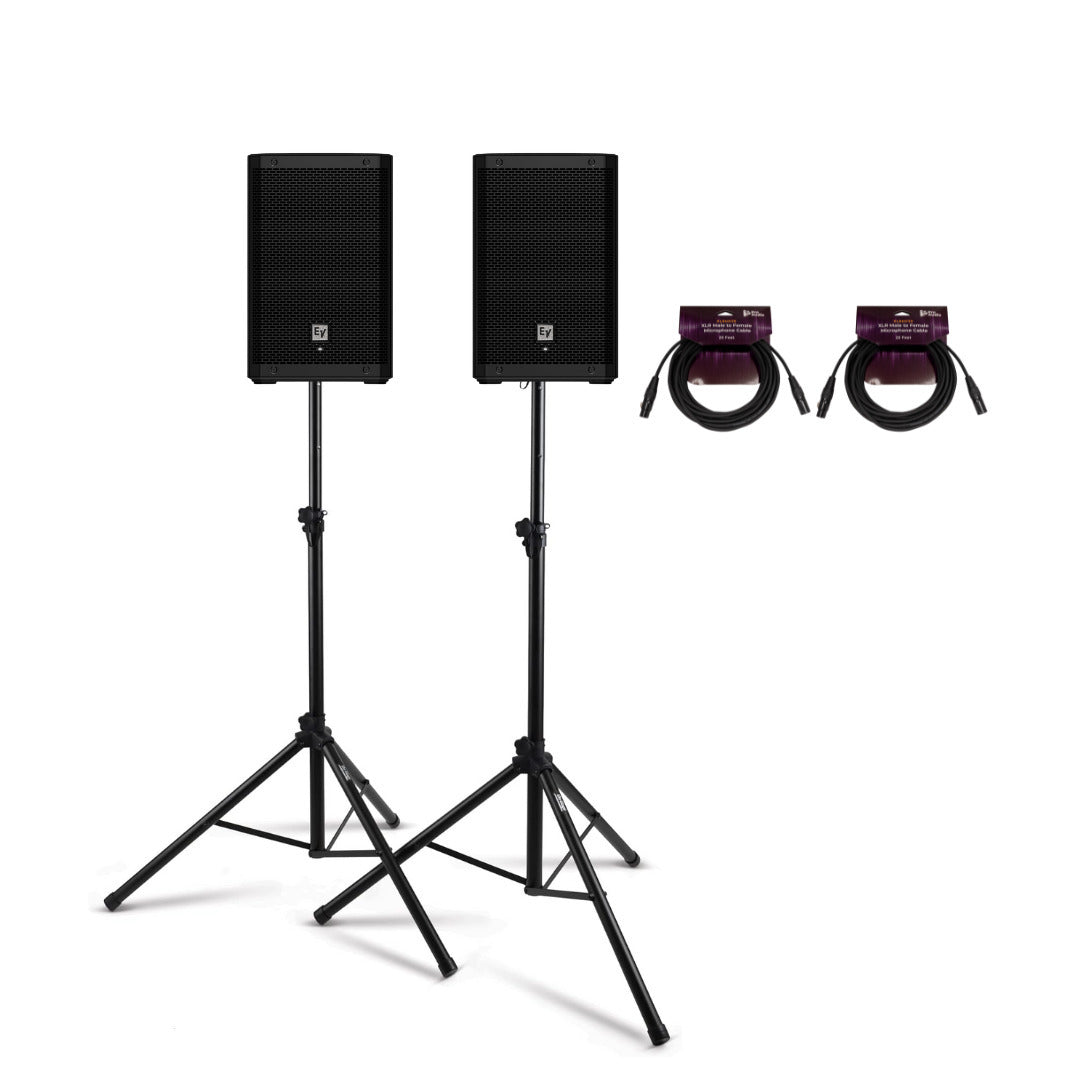 Electro Voice ZLX 8P G2 8 Inch 2 Way Powered Black 2 Pack Loudspeaker Bundle