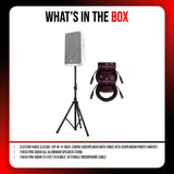 Electro Voice ELX200 12P W 1200W White Loudspeaker and Speaker Stand Bundle