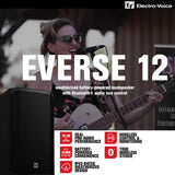 Electro Voice EVERSE 12 12 Inch Weatherized Black Loudspeaker with Mixer Bundle