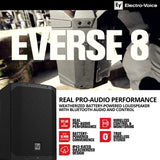 Electro-Voice Everse 8 8 Inch Compact 2 Way Black Loudspeaker Bundle