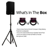 Electro-Voice Everse 8 8 Inch Compact 2 Way Black Loudspeaker Bundle