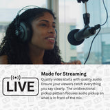 Samson Q2U USB and XLR Handheld Pink Dynamic Microphone and Headphones Bundle