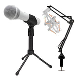 Samson Q2U USB and XLR White Microphone and Focus Pro Audio Shock Mount Bundle