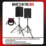 Electro Voice EVERSE 8 8 Inch Battery Powered Black 2 Pack Loudspeaker Bundle