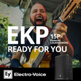 Electro-Voice EKX15P 15 Inch 2 Way Full Range 1500W Powered Loudspeaker Bundle