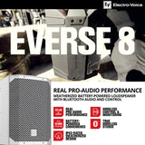 Electro-Voice EVERSE 8 8 Inch 2 Way Battery Powered White Loudspeaker Bundle