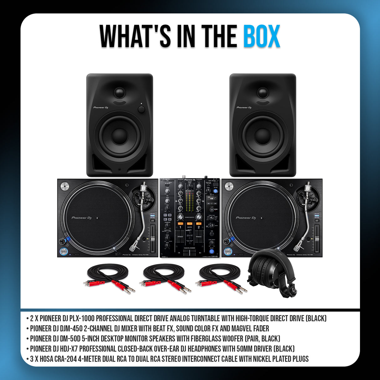 Pioneer DJ PLX 1000 Direct Drive 2 Pack Analog Turntable and DJ Mixer Bundle