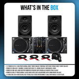 Pioneer DJ PLX 1000 Direct Drive 2 Pack Analog Turntable and DJ Mixer Bundle