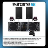 Pioneer DJ PLX 1000 2 Pack Analog Turntable and Active Loudspeaker Bundle