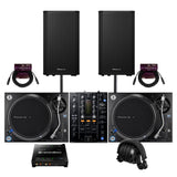 Pioneer DJ PLX 1000 2 Pack Analog Turntable and DJ Mixer Bundle