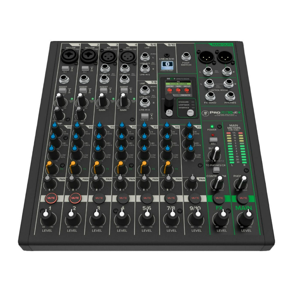 Mackie ProFX10v3 Plus 10 Channel Bluetooth Black Analog Mixer with Enhanced