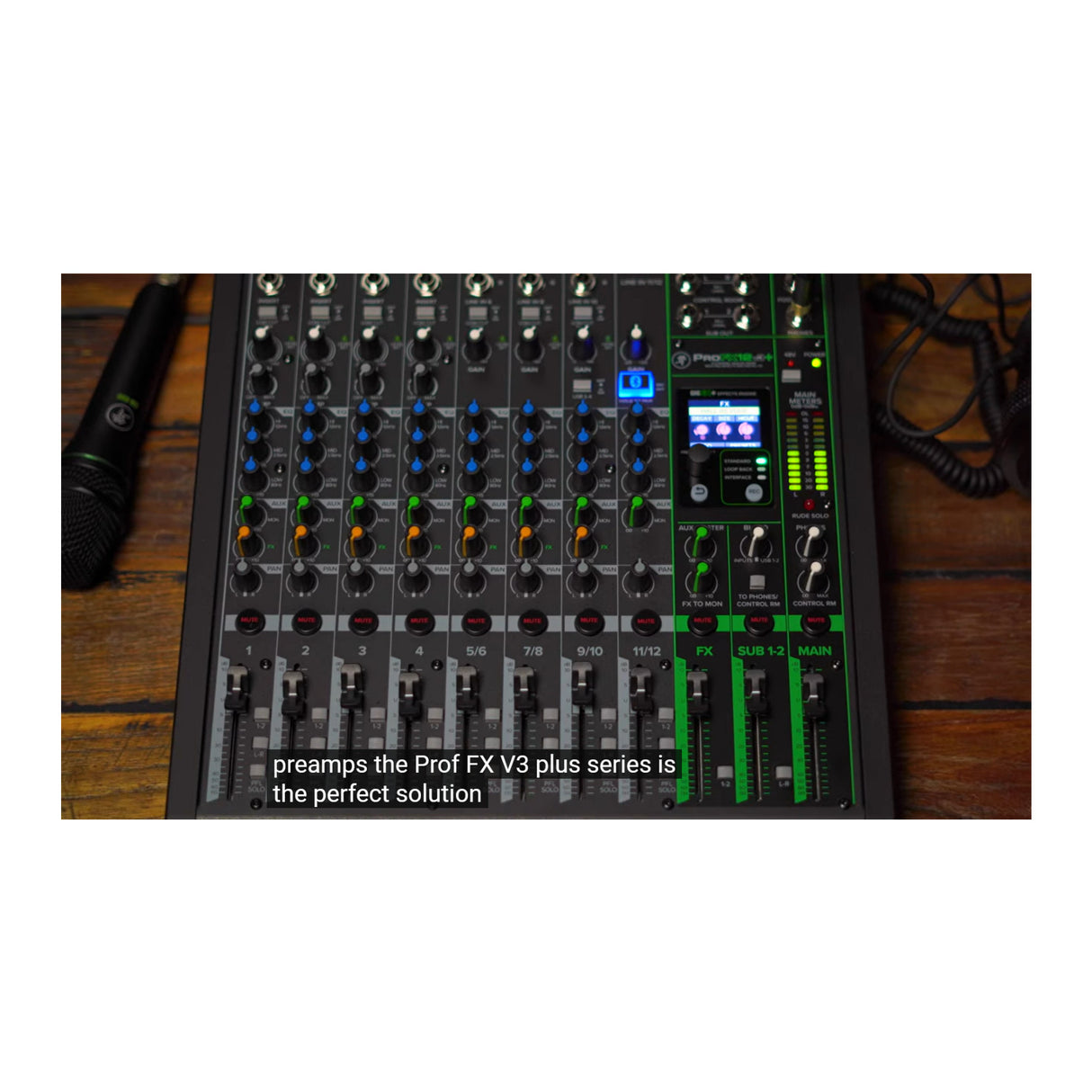Mackie ProFX12v3 Plus 12 Channel Bluetooth Black Analog Mixer with Enhanced FX