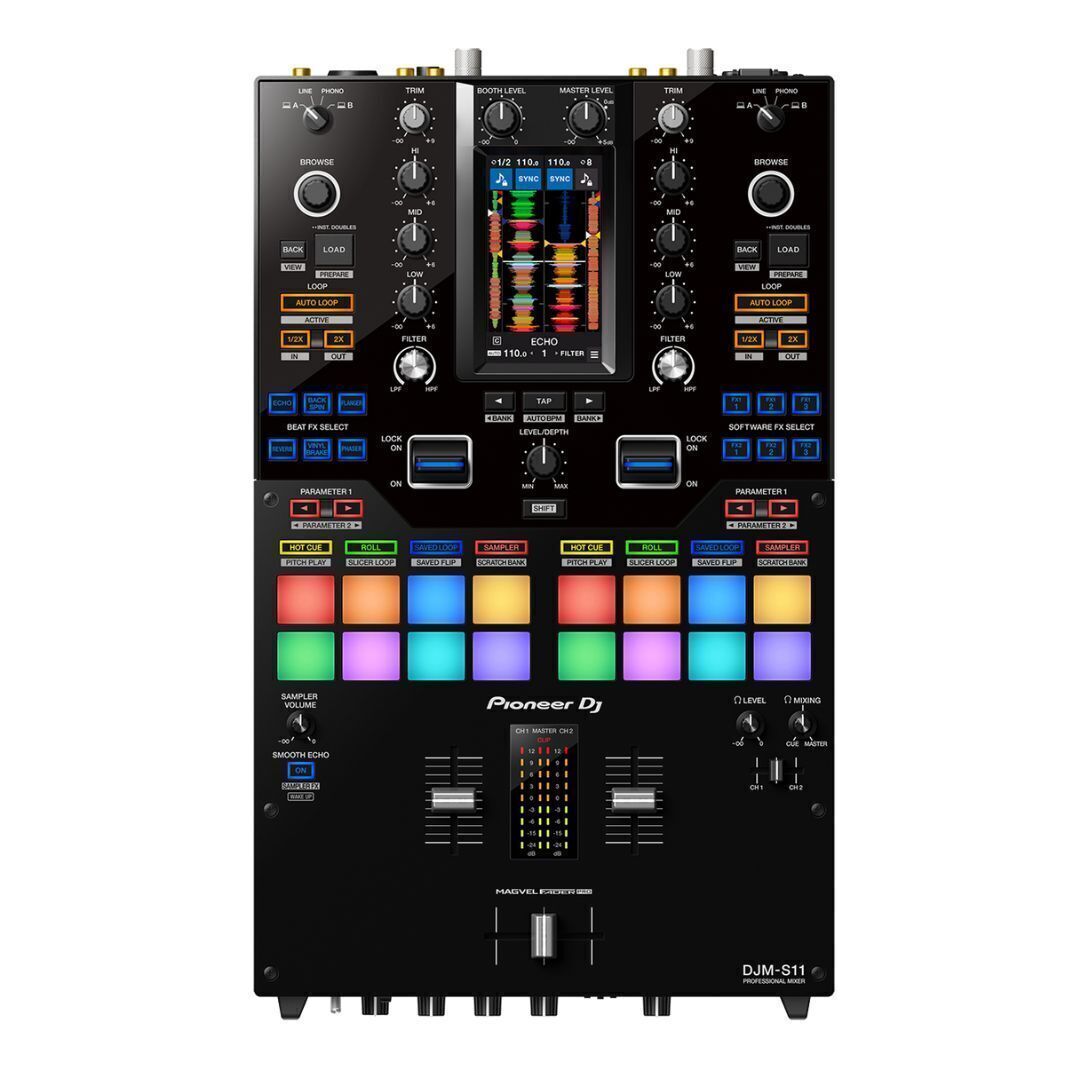 Pioneer DJ PLX CRSS12 Professional Direct Drive Black Turntable 2 Pack Bundle