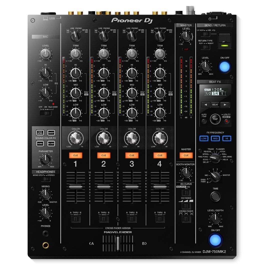 Pioneer DJ PLX CRSS12 Direct Drive 2 Pack Turntable and Mixer Bundle