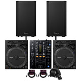 Pioneer DJ PLX CRSS12 Professional Direct Drive Black Turntable 2 Pack Bundle