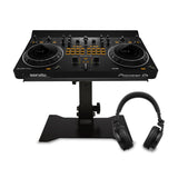 Pioneer DJ Scratch Style 2 Channel Black Controller and Stand for Booth Bundle